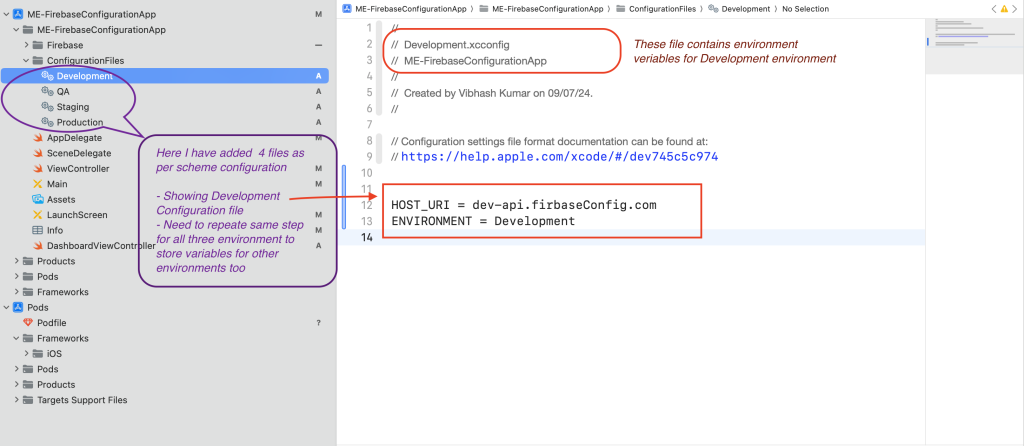 Showing Configuration file